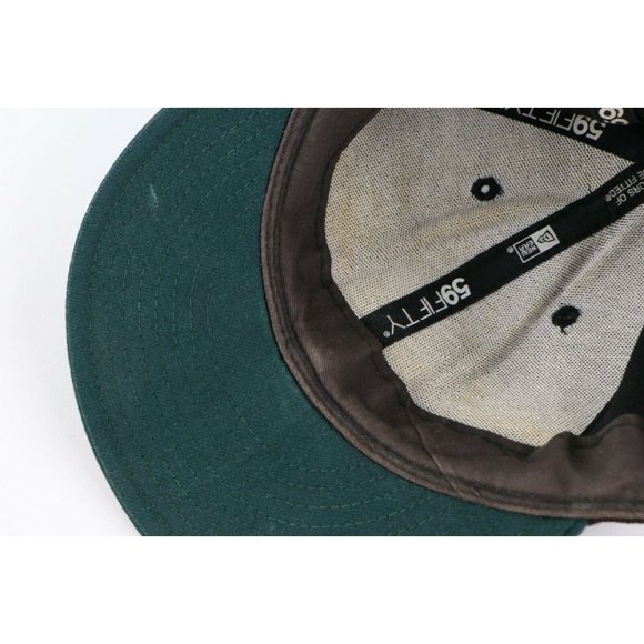 Vintage Distressed New Era Michigan State University Fitted Hat Cap Black 7 1/4 - Picture 10 of 11